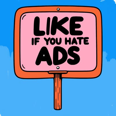 a sign that says like if you hate ads
