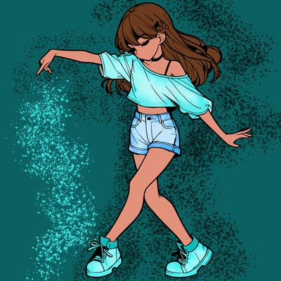 realistic girl danceing