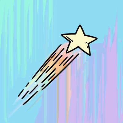 a shooting star in the sky
