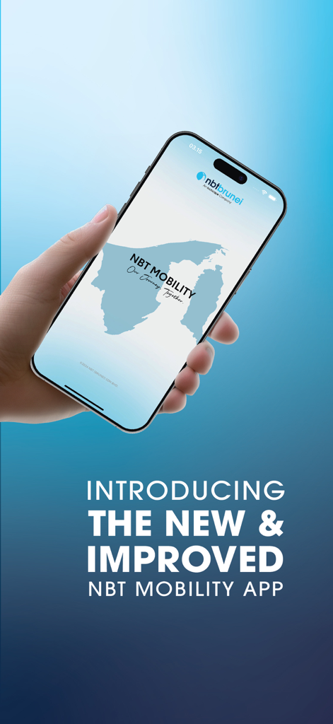 NBT Mobility - Smartphone displaying the introduction screen of the new NBT Mobility app