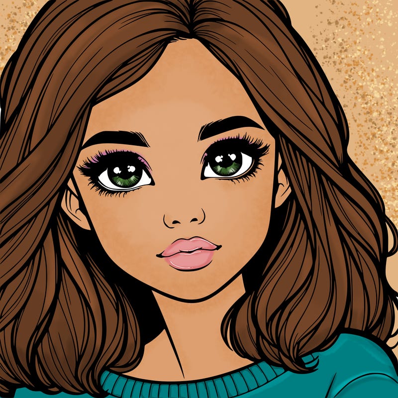 realistic girl whith cute eyes