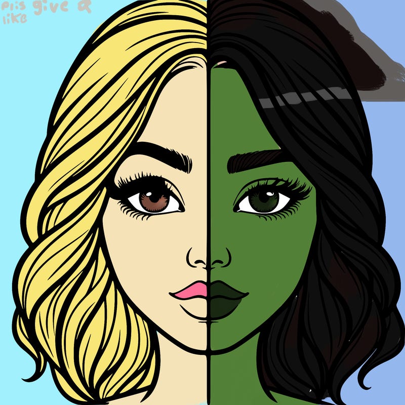 realistic girl split half