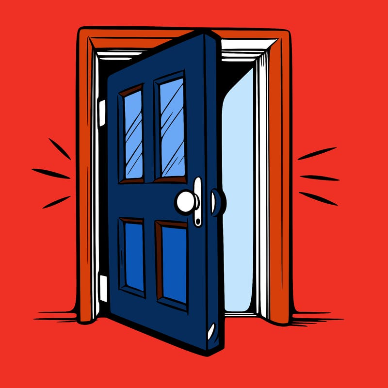 door slightly open
