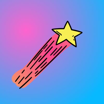 a shooting star in the sky