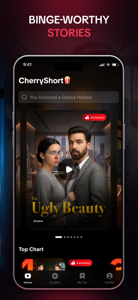 CherryShort: Short Dramas - Homepage of the CherryShort app featuring popular short drama series like The Ugly Beauty