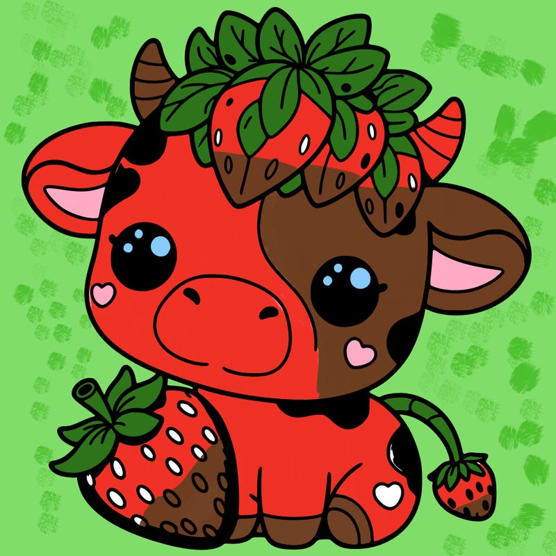cute strawberry cow