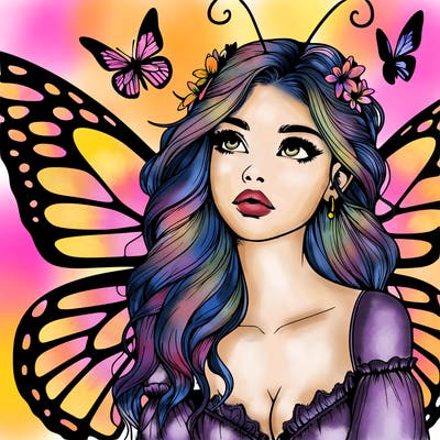 butterfly fairy realistic girl