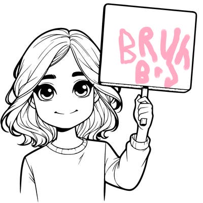 realistic girl holding up a sign