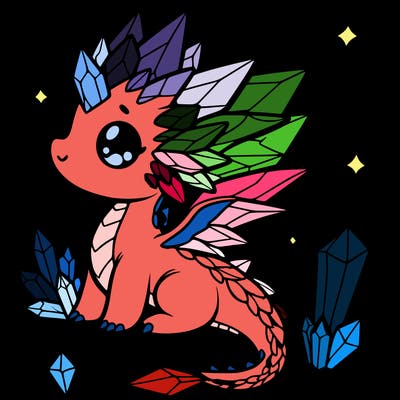 little cute crystal dragon