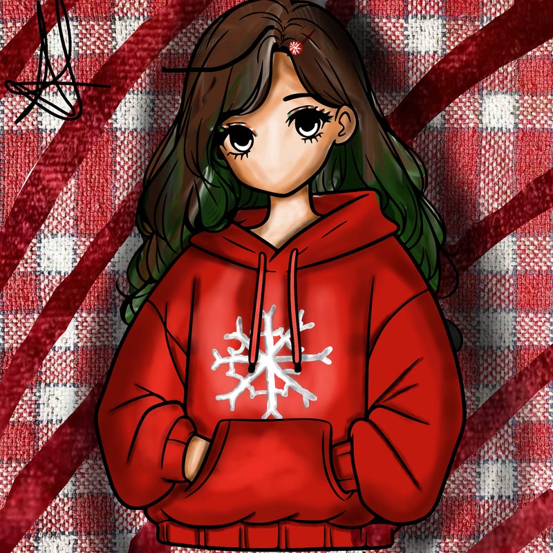 a teen girl with a oversized sweatshirt