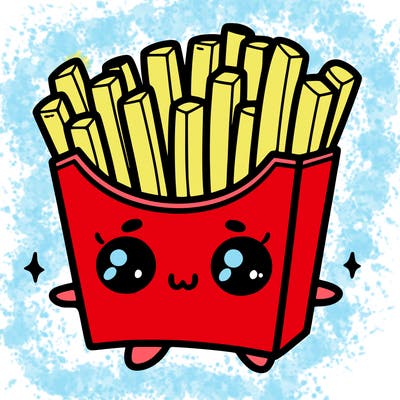 a cute. french fries