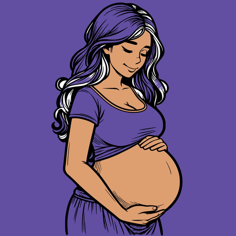 woman heavily pregnant realistic