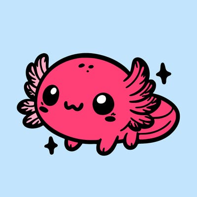 cute easy baby axolotl