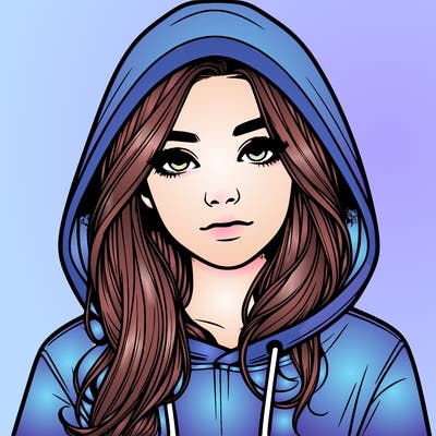 realistic girl with a hoodie