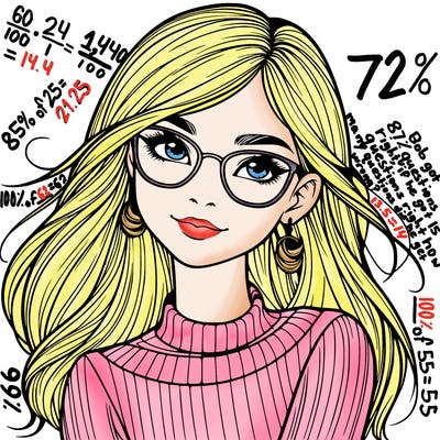 realistic girl with glasses