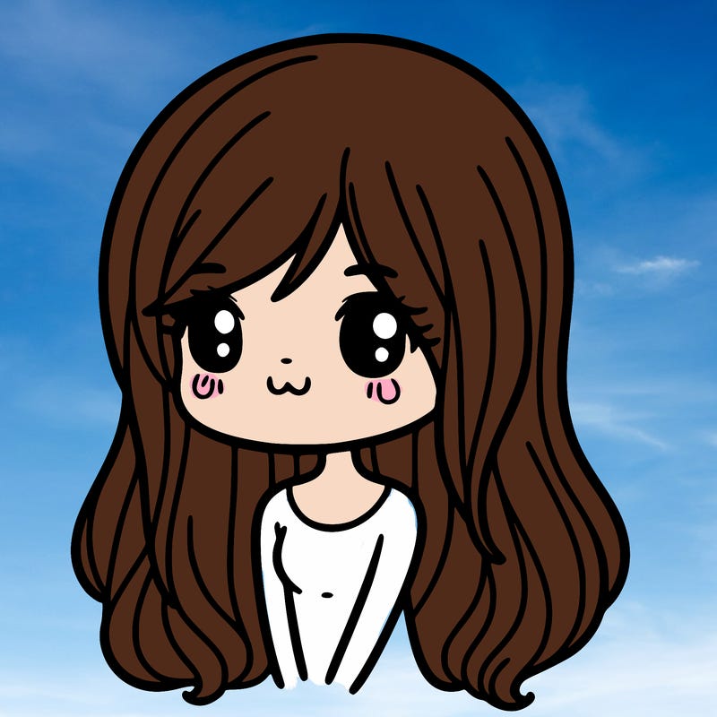 cute girl with long hair