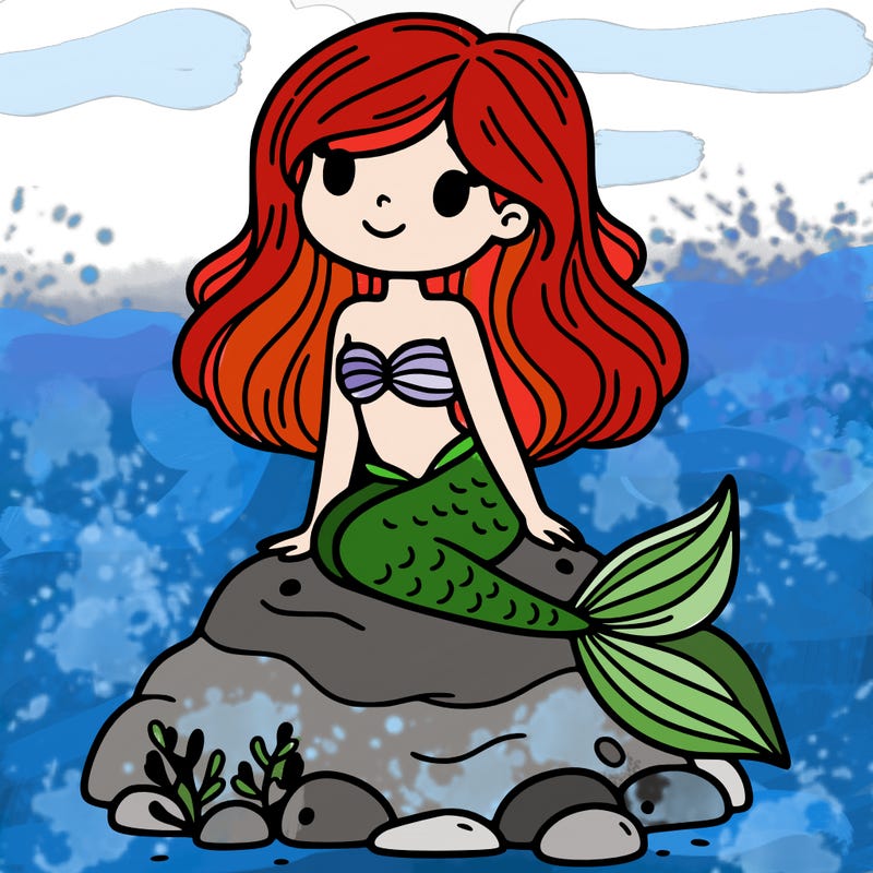 ariel on rock