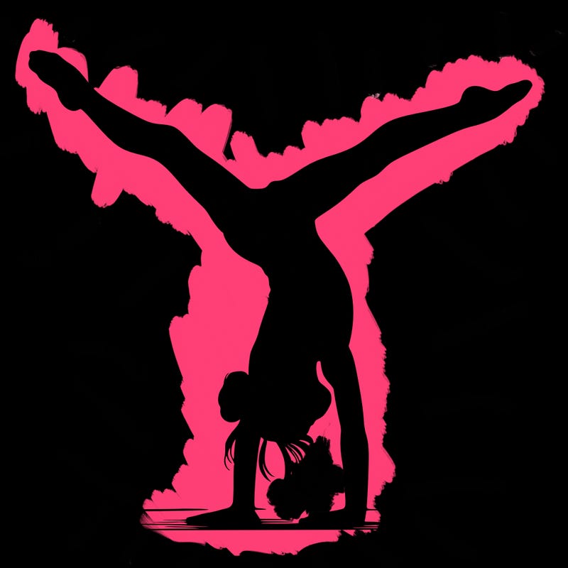 realistic gymnastic hand stand girl in four splits