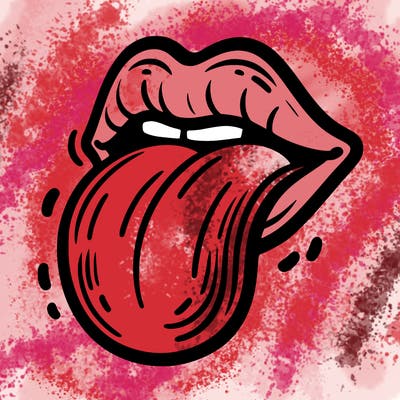 lip tongue sticking out