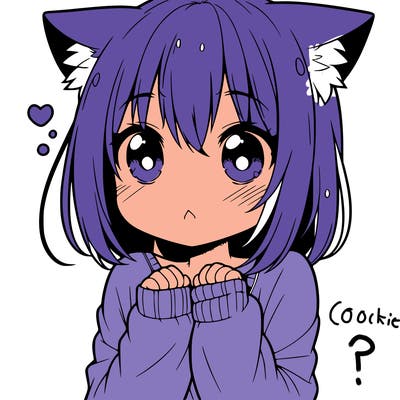 shy anime catgirl