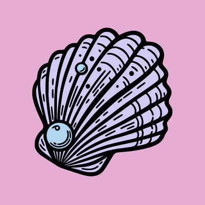 sea shell with pearl
