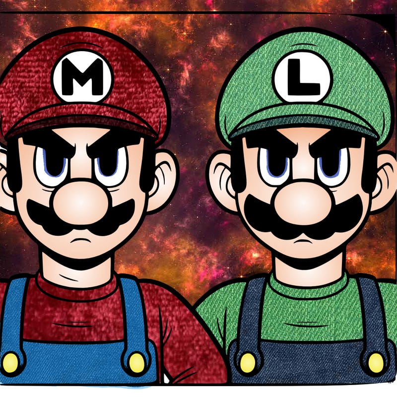cartoon mario and luigi
