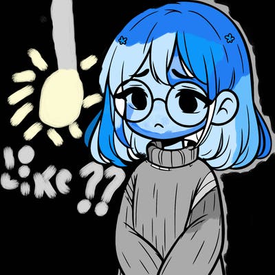 sad girl with glasses in a sweater