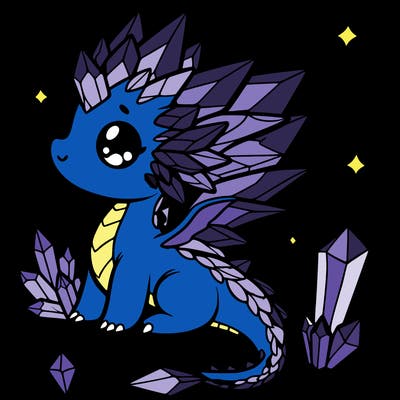 little cute crystal dragon