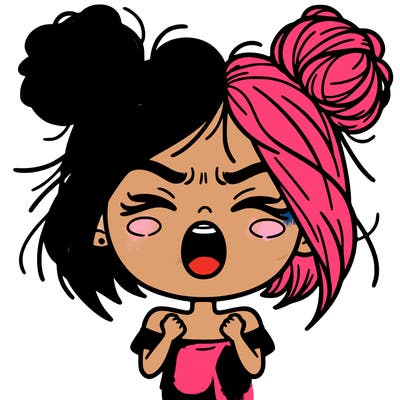 passionate girl with her hair is two messy bun