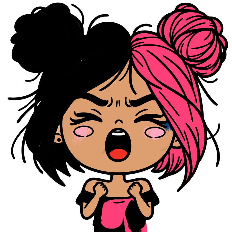 passionate girl with her hair is two messy bun