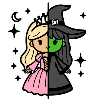 split princess and witch