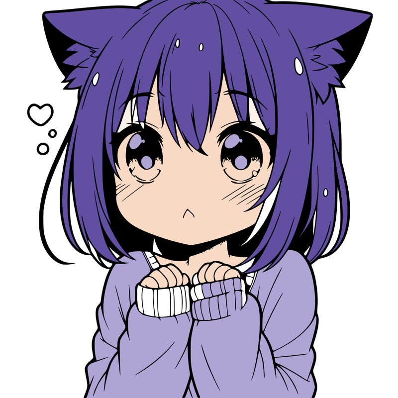 shy anime catgirl