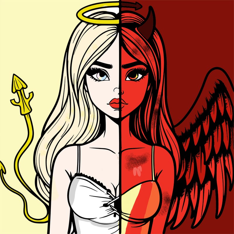 devil vs angel realistic girl