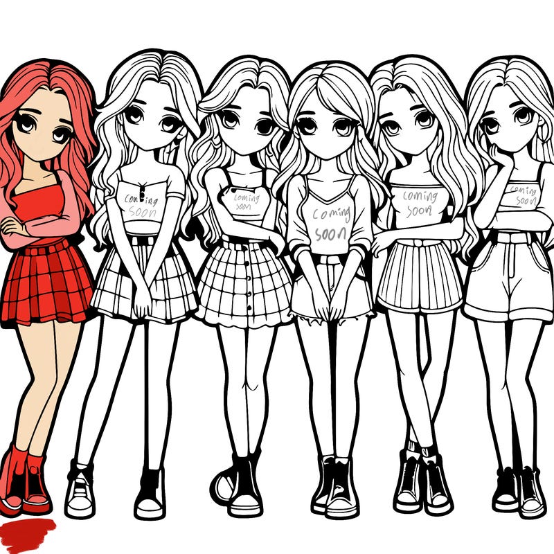 a group of girls realistic