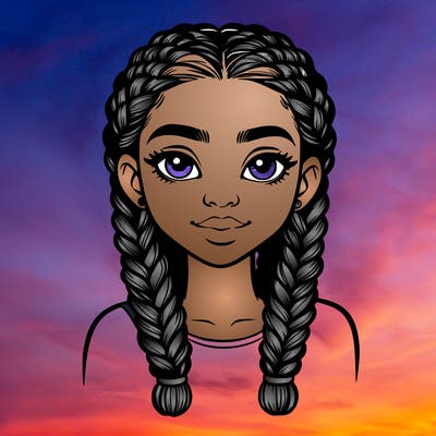 realistic girl with braids