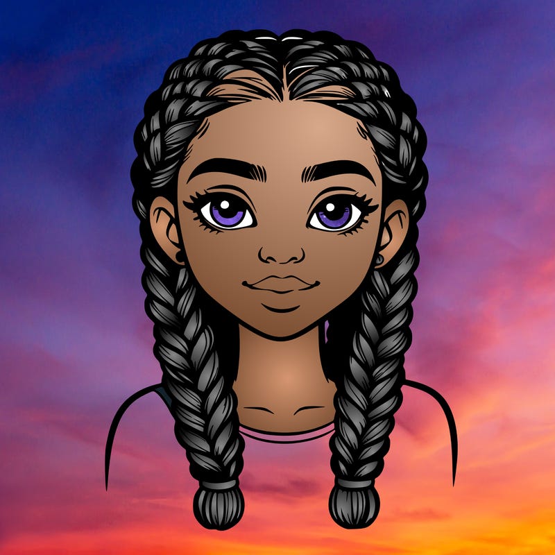 realistic girl with braids