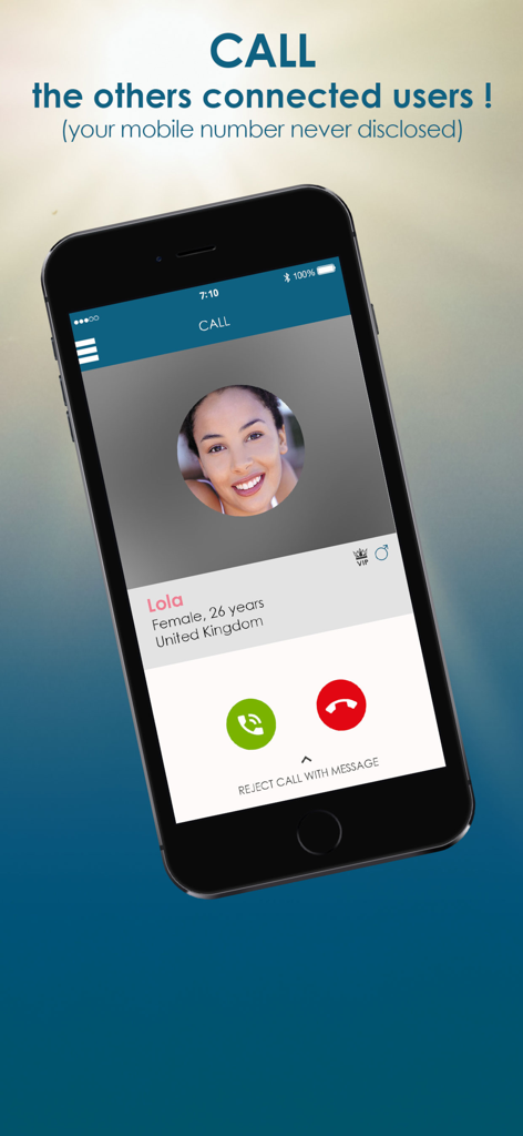 Babel : chat, dating & love. - Interface de l'application de rencontres Babel affichant la fonction d'appel vocal anonyme avec un écran d'appel entrant.