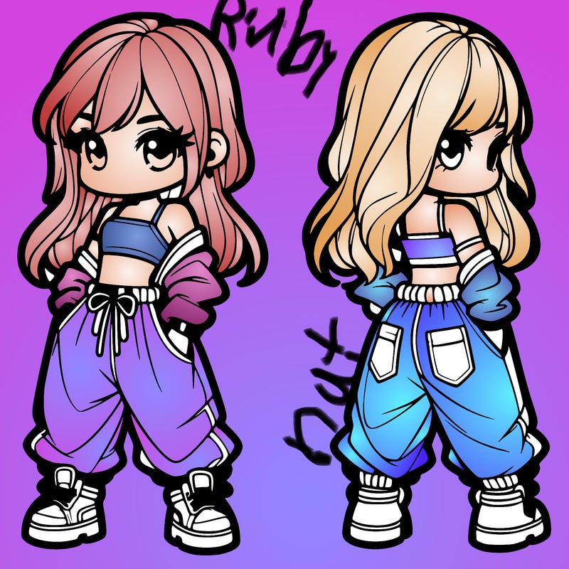 girl in crop top and baggy pants