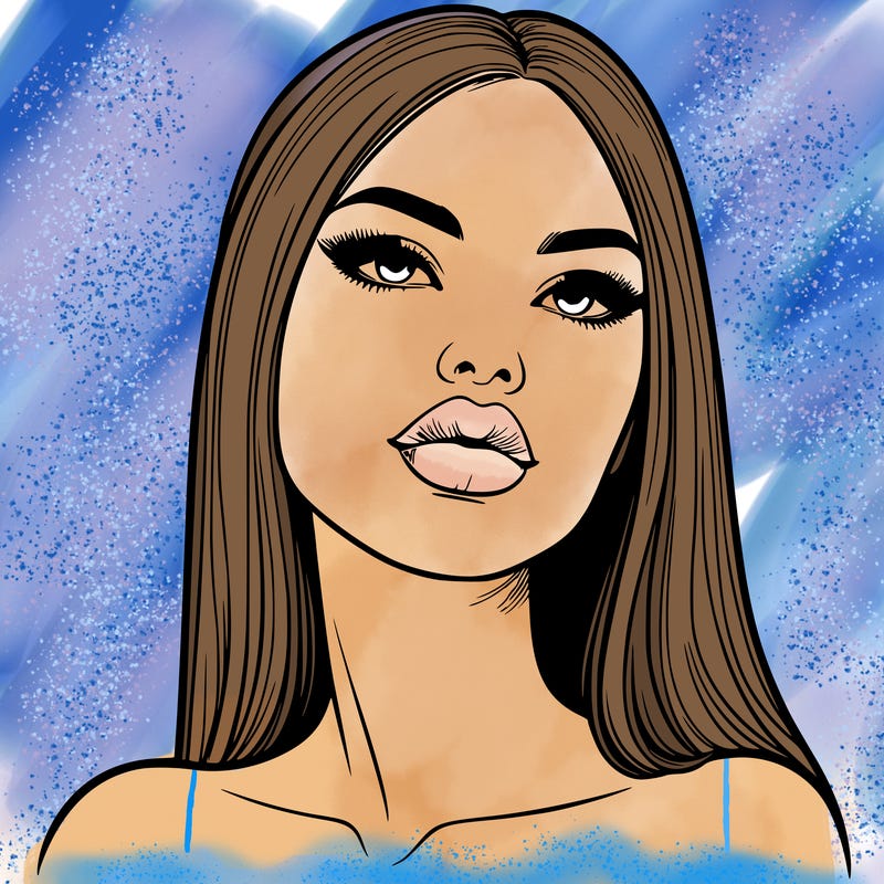 realistic woman with full lips