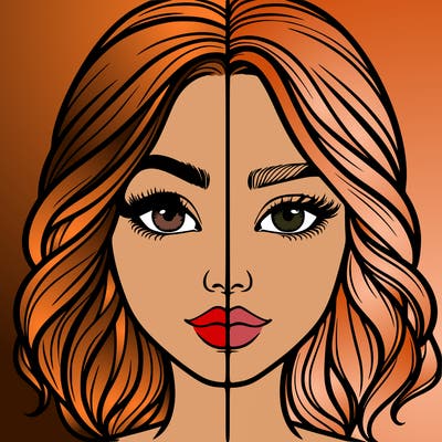 realistic girl split half