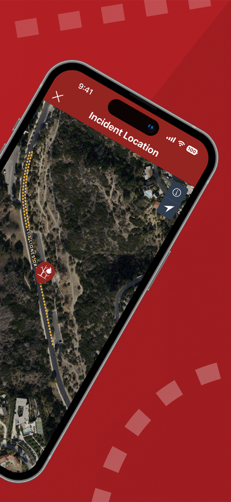 PulsePoint Respond app satellite map showing an active fire incident location