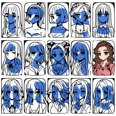 girls that look diffrent anime