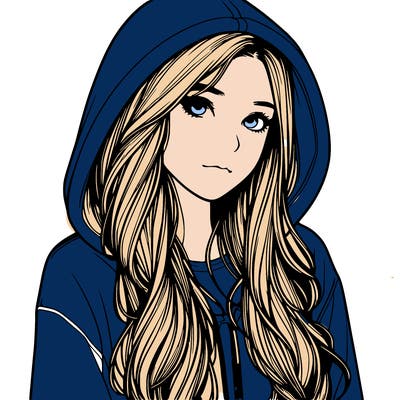 realistic girl with hoodie