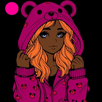 realistic girl in a animal pjs hoodie