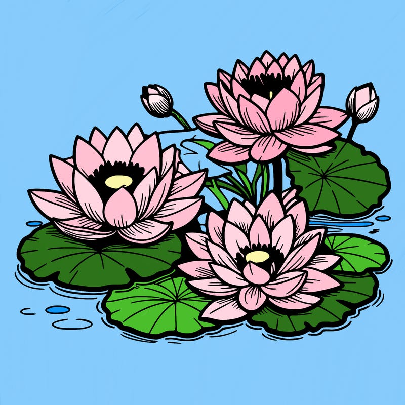 lotus flowers with leaf in a pond in japan