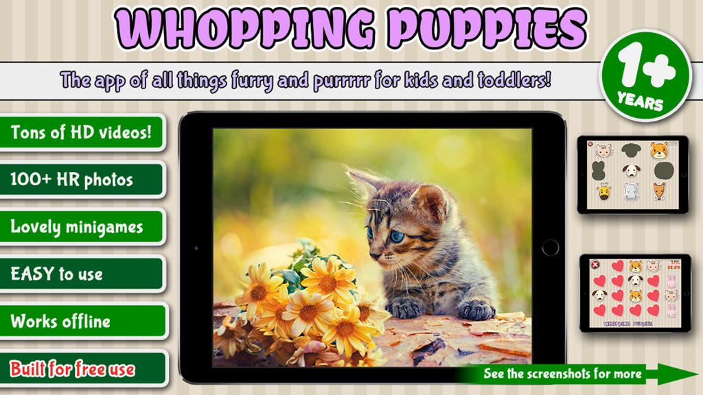 Puppies, Whopping Puppies - furry fun for kids! - Books App | MWM