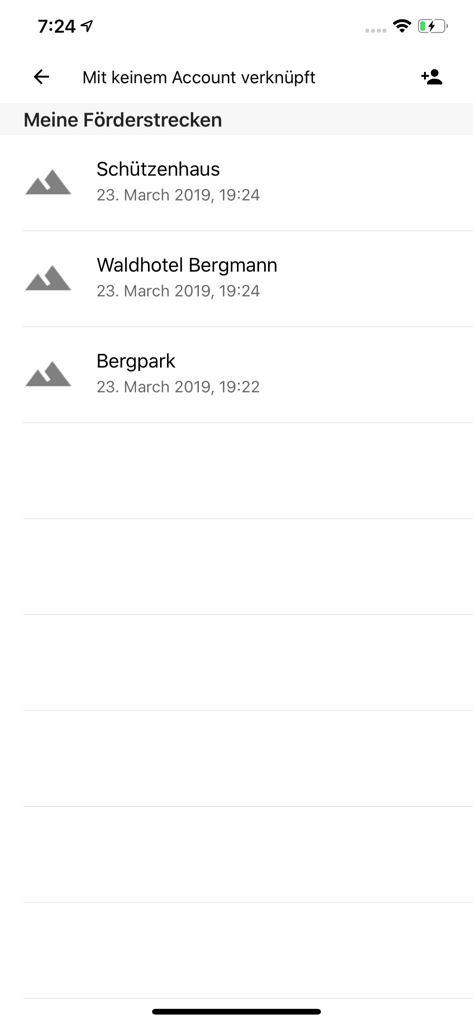Feuerwehr Wasserförderung - Liste gespeicherter Wasserförderrouten der Feuerwehr in der mobilen App-Oberfläche