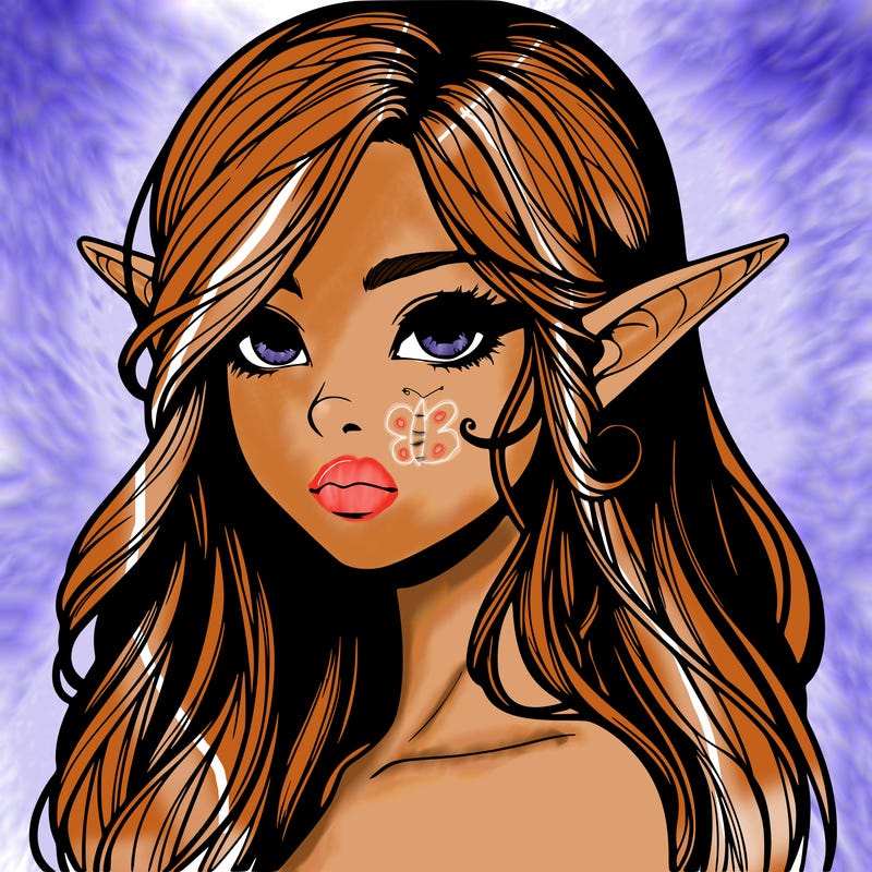 elf girl realistic dark fantasy