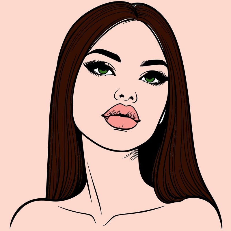 realistic woman with full lips