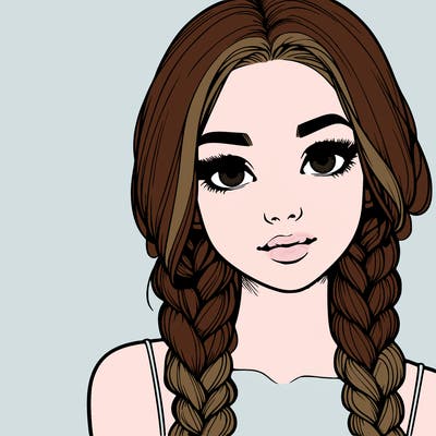 realistic girl with braids